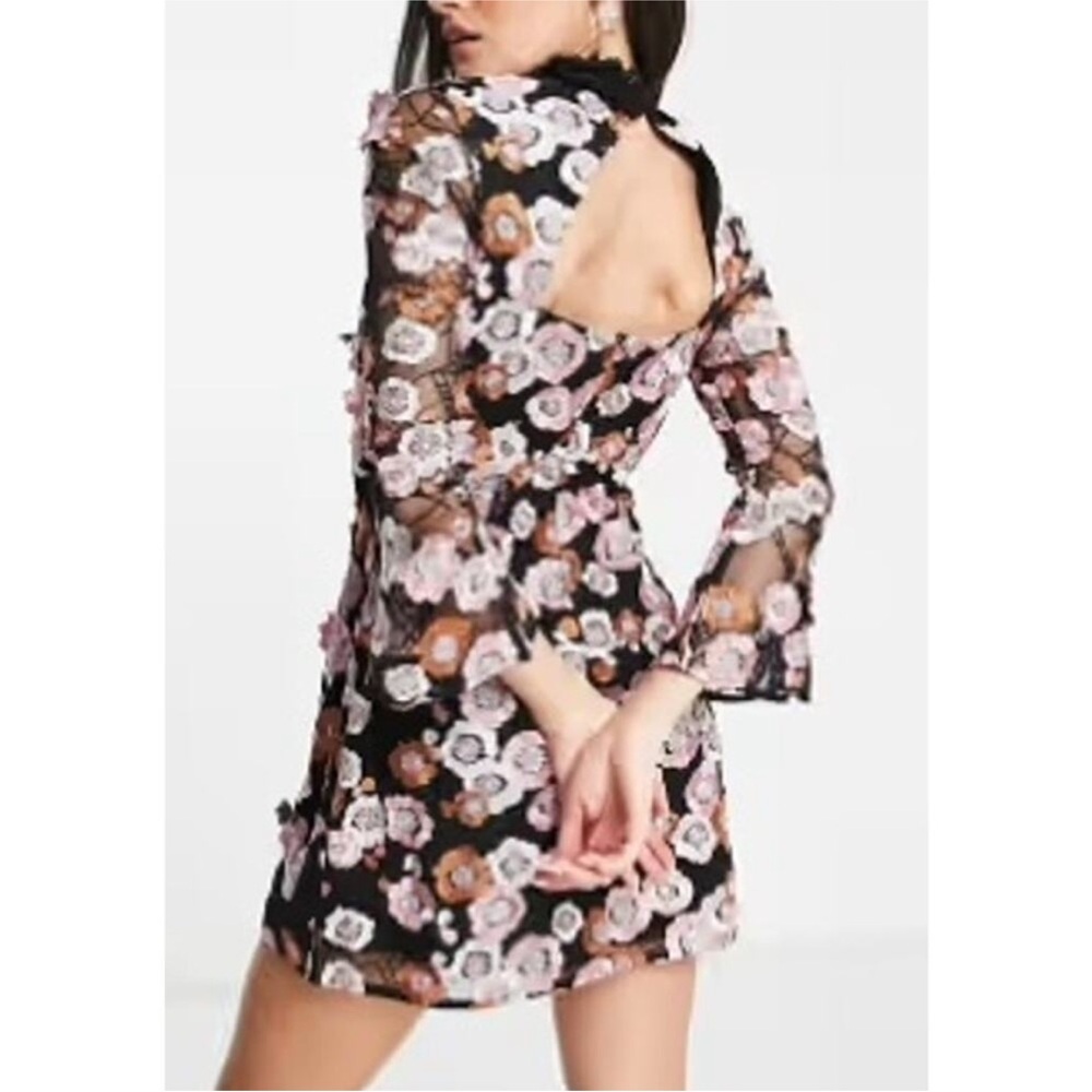 French Connection floral appliqué mini dress - Picture 2 of 13